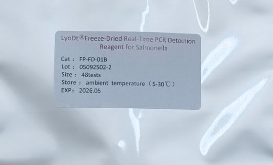 Lebensmittelsicherheits-Schnelltest-Kit auf Basis von gefriert getrockneter Echtzeit-PCR-Technologie für Salmonellenerkennung bei der Überwachung der Lebensmittelsicherheit
